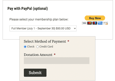 PayPal Button and Donation Example